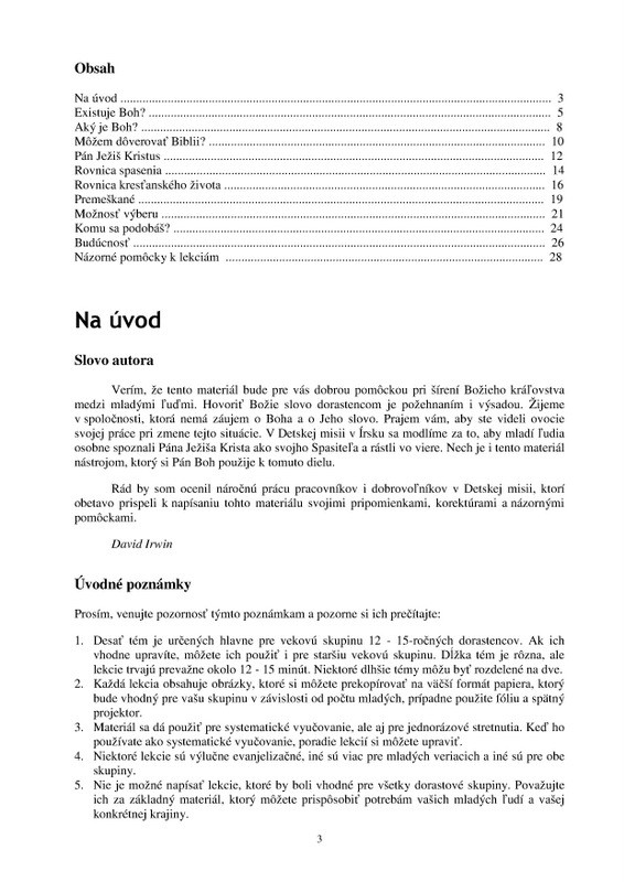 10 evanjelizačných tém pre dorast - manuál