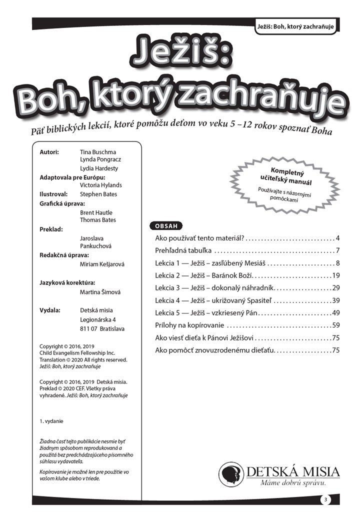 Ježiš: Boh, ktorý zachraňuje - manuál