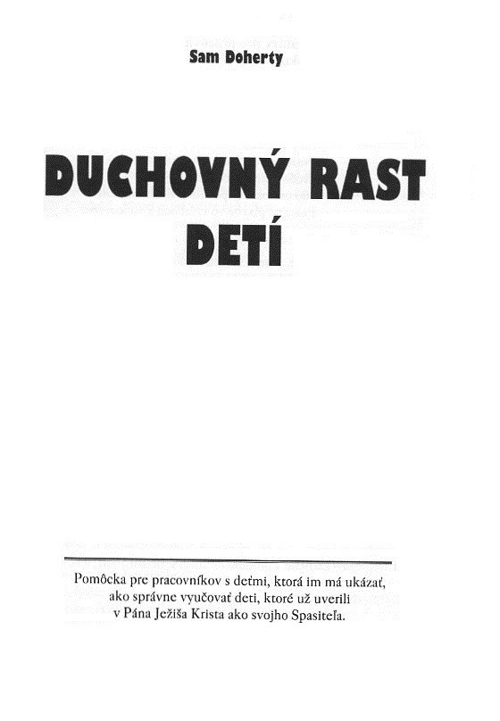S. Doherty: Duchovný rast detí