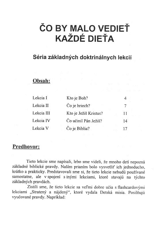 Čo by malo vedieť každé dieťa - text