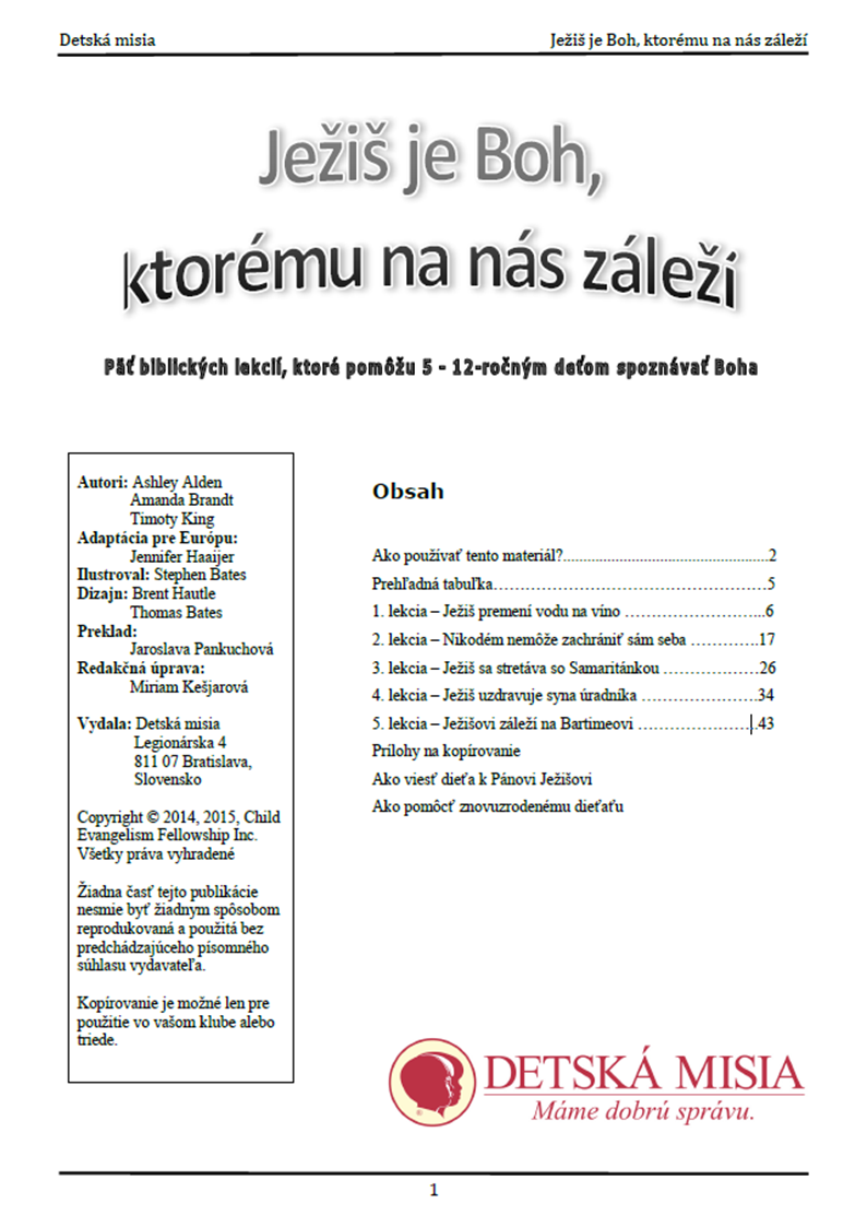 Ježiš je Boh, ktorému na nás záleží  - text