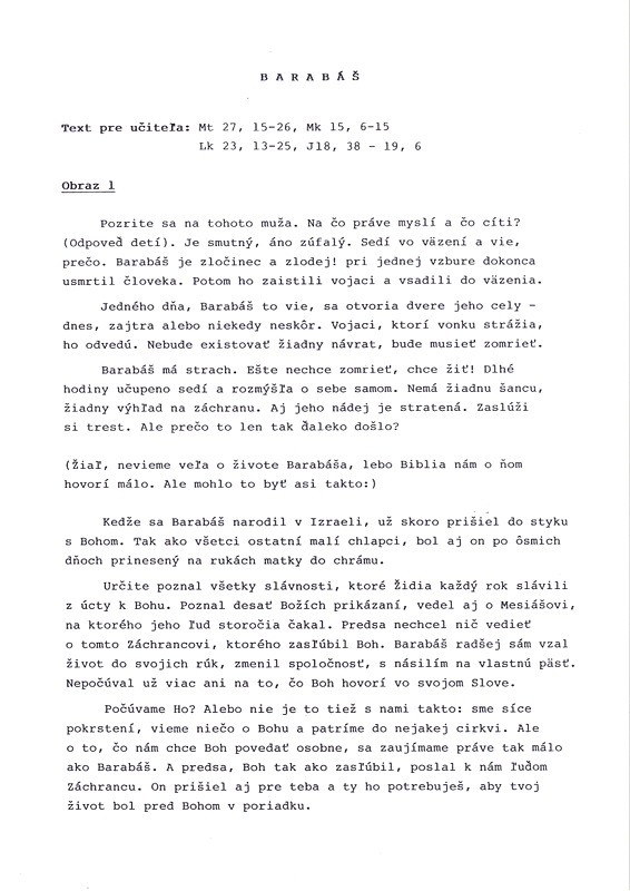 Barabáš - čierno-biele obrázky